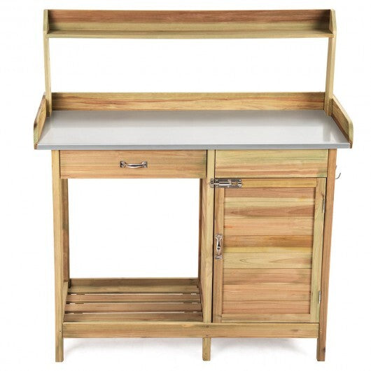 Outdoor Garden Wooden Work Station Potting Bench W2B