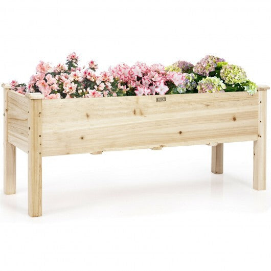 Raised Garden Bed Elevated Planter Box Wood for Vegetable Flower Herb W2B