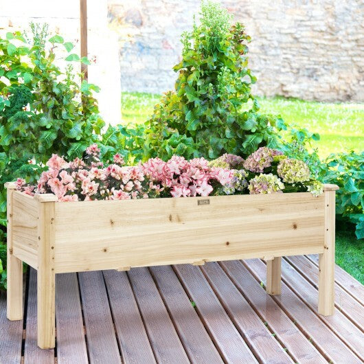 Raised Garden Bed Elevated Planter Box Wood for Vegetable Flower Herb W2B