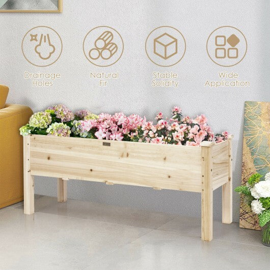 Raised Garden Bed Elevated Planter Box Wood for Vegetable Flower Herb W2B