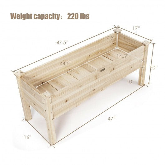 Raised Garden Bed Elevated Planter Box Wood for Vegetable Flower Herb W2B
