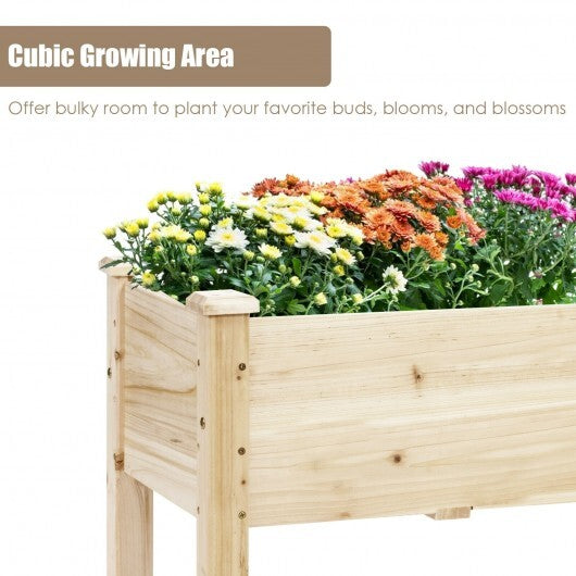 Raised Garden Bed Elevated Planter Box Wood for Vegetable Flower Herb W2B