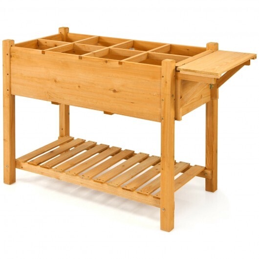 Elevated Planter Box Kit with 8 Grids and Folding Tabletop W2B