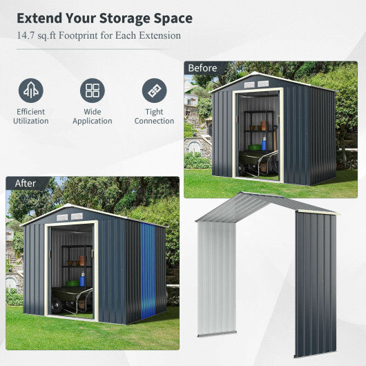 Outdoor Storage Shed Extension Kit for 7 Feet Shed Width W2B