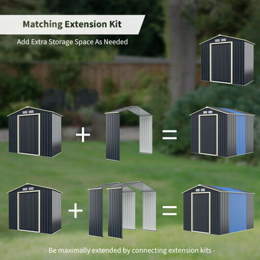 Outdoor Storage Shed Extension Kit for 7 Feet Shed Width W2B