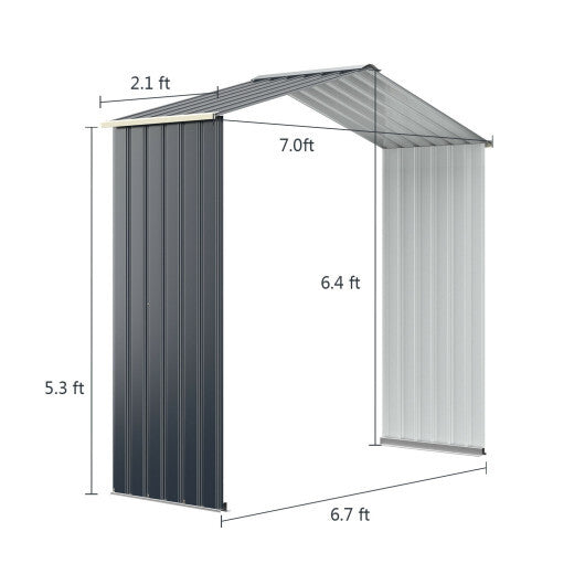 Outdoor Storage Shed Extension Kit for 7 Feet Shed Width W2B