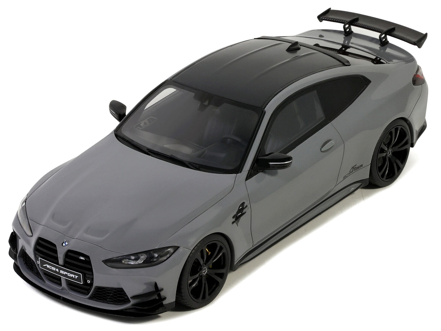 BMW M4 AC Schnitzer Nardo Gray with Carbon Top 1/18 Model Car by GT Spirit