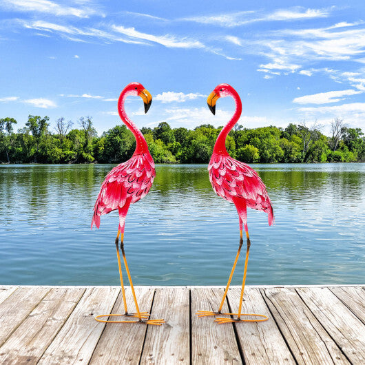 2-Piece Flamingo Garden Statue Set W2B