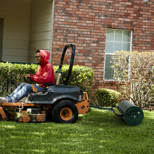 Metal Lawn Roller with Detachable Gripping Handle-Green W2B