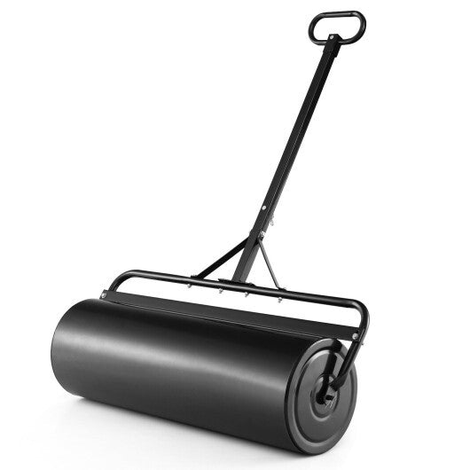 Metal Lawn Roller with Detachable Gripping Handle-Green W2B