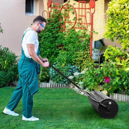Metal Lawn Roller with Detachable Gripping Handle-Green W2B