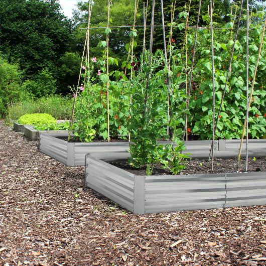 Metal Galvanized Raised Garden Bed with Open-Ended Base-6 x 3 ft - Color: Silver - Size: 6 x 3 ft W2B