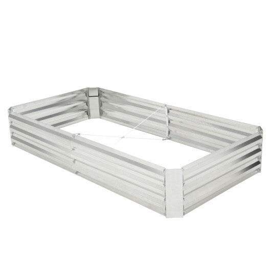 Metal Galvanized Raised Garden Bed with Open-Ended Base-6 x 3 ft - Color: Silver - Size: 6 x 3 ft W2B