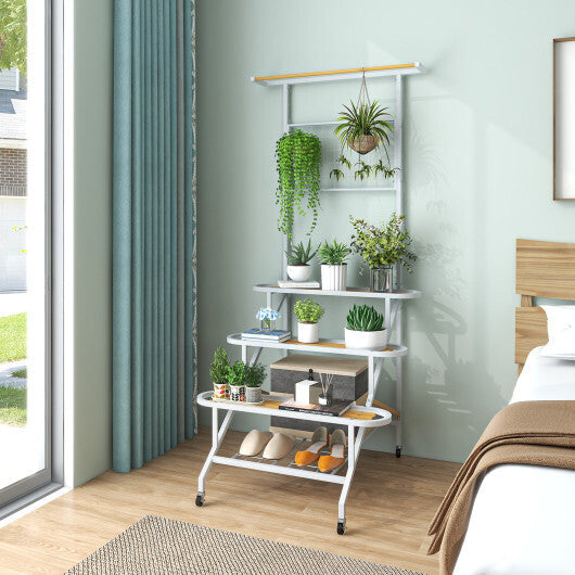 4-Tier Hanging Plant Stand with Hanging Bar W2B