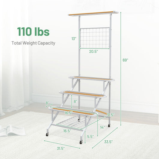 4-Tier Hanging Plant Stand with Hanging Bar W2B