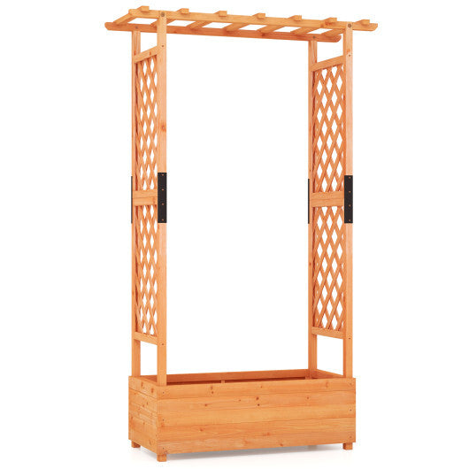 Raised Garden Bed with Arch Trellis-Orange W2B