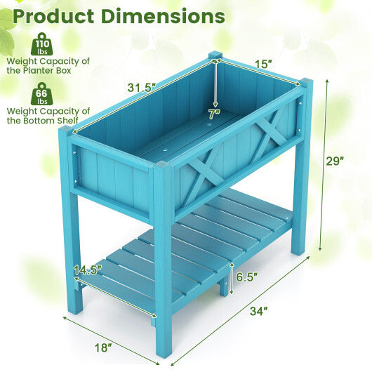 HIPS Raised Garden Bed Poly Wood Elevated Planter Box-Black W2B