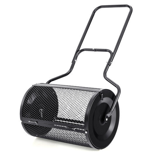 24" Peat Moss Spreader with Upgrade Side Latches and U-shape Handle-Black W2B