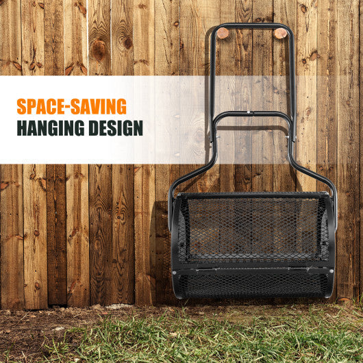 24" Peat Moss Spreader with Upgrade Side Latches and U-shape Handle-Black W2B