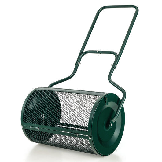 24" Peat Moss Spreader with Upgrade Side Latches and U-shape Handle-Black W2B