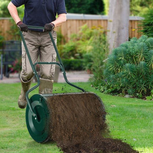 24" Peat Moss Spreader with Upgrade Side Latches and U-shape Handle-Black W2B