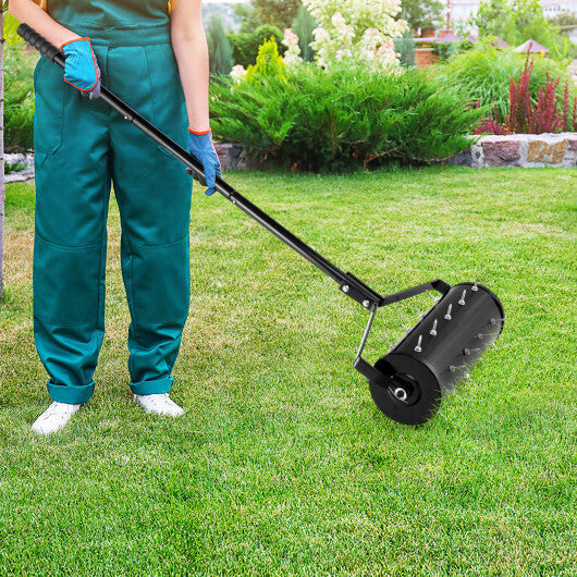 18/21 Inch Manual Lawn Aerator with Detachable Handle-21 inches W2B