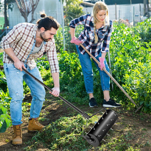 18/21 Inch Manual Lawn Aerator with Detachable Handle-21 inches W2B