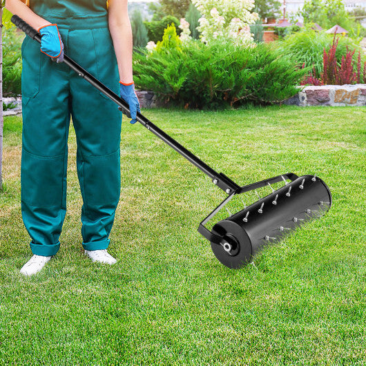 18/21 Inch Manual Lawn Aerator with Detachable Handle-21 inches W2B