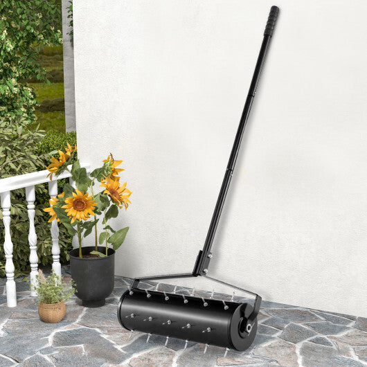 18/21 Inch Manual Lawn Aerator with Detachable Handle-21 inches W2B