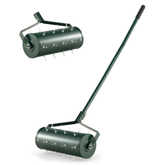 18/21 Inch Manual Lawn Aerator with Detachable Handle Filled with Sand or Stone-21 inches W2B