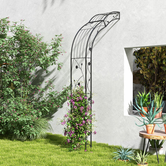 Garden Arch Arbor Trellis for Climbing Plants Roses Vines-Black W2B