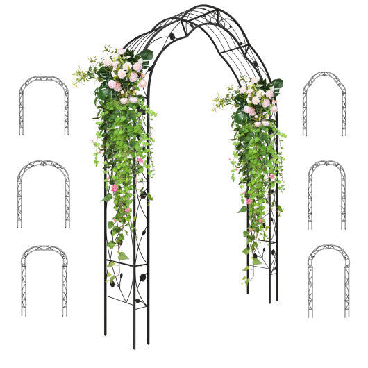 Garden Arch Arbor Trellis for Climbing Plants Roses Vines-Black W2B