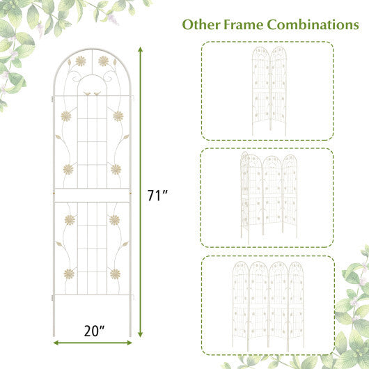 2 Pack 71 x 20 Inch Metal Garden Trellis Rustproof Plant Support for Climbing Plants-Green W2B