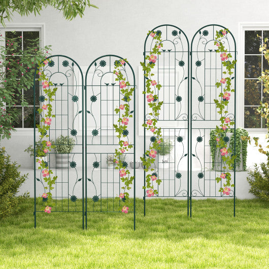 2 Pack 86.5 x 20 Inches Metal Garden Trellis for Climbing Plants-Green W2B