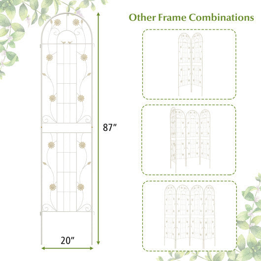 2 Pack 86.5 x 20 Inches Metal Garden Trellis for Climbing Plants-Green W2B