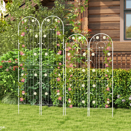 2 Pack 86.5 x 20 Inches Metal Garden Trellis for Climbing Plants-Green W2B