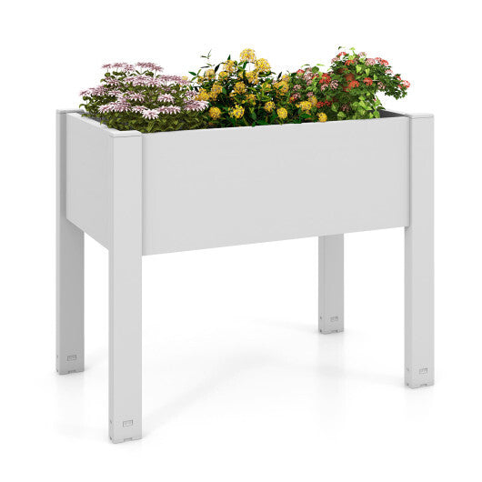 53L Raised Bed Grow Box Self-Watering Planter Box Stand with Water Level Monitor-Coffee W2B