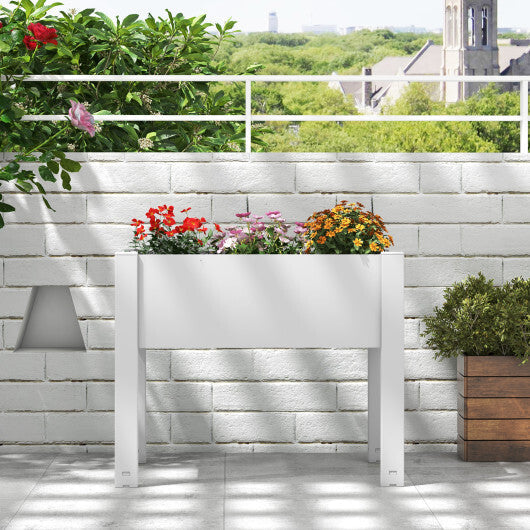 53L Raised Bed Grow Box Self-Watering Planter Box Stand with Water Level Monitor-Coffee W2B
