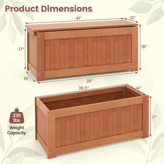 Outdoor Plant Container with Seat for Garden Yard Balcony Deck W2B