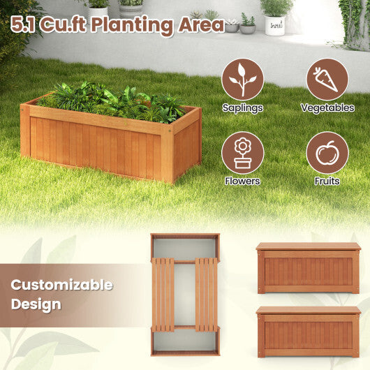 Outdoor Plant Container with Seat for Garden Yard Balcony Deck W2B