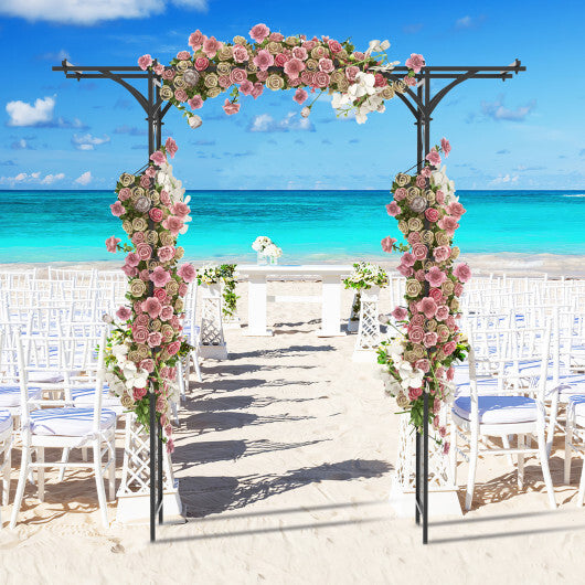 6.8 Feet Garden Arbor with Trellises for Climbing Plant Vine Rose W2B