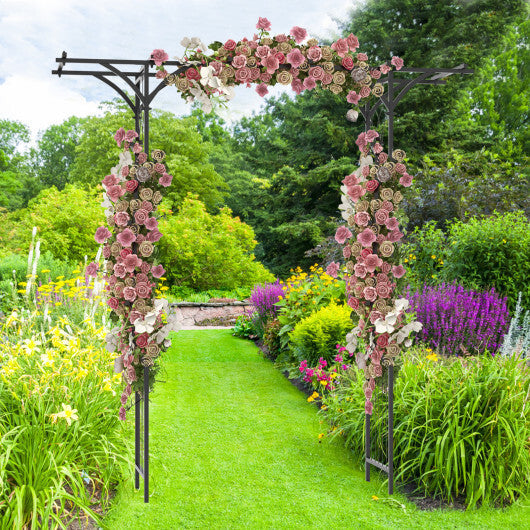 6.8 Feet Garden Arbor with Trellises for Climbing Plant Vine Rose W2B