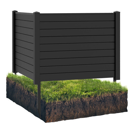 Outdoor PVC Air Conditioner Fence with 20 Inch Long Stakes-Black W2B