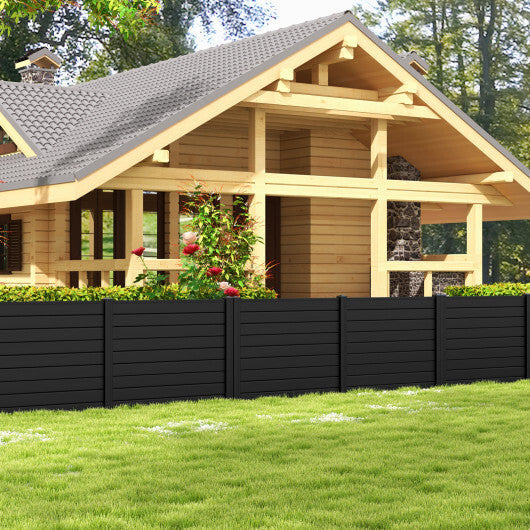 Outdoor PVC Air Conditioner Fence with 20 Inch Long Stakes-Black W2B