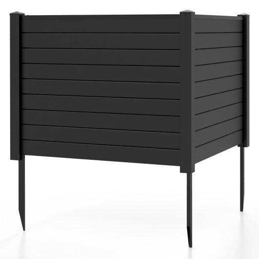 Outdoor PVC Air Conditioner Fence with 20 Inch Long Stakes-Black W2B