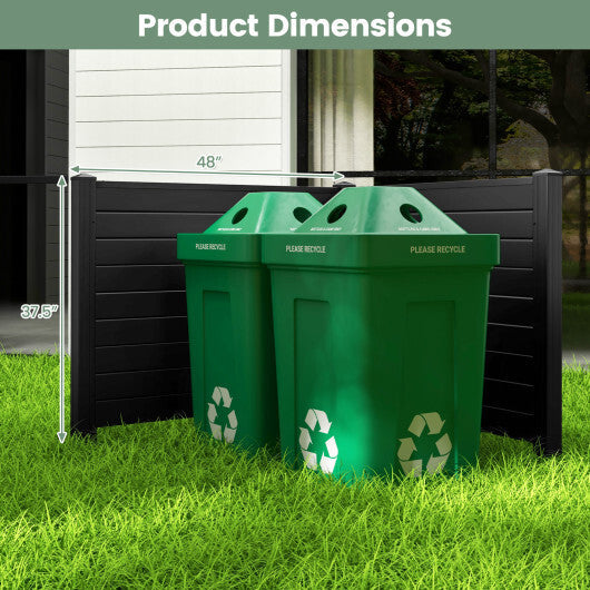 Outdoor PVC Air Conditioner Fence with 20 Inch Long Stakes-Black W2B