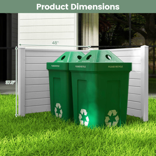 Outdoor PVC Air Conditioner Fence with 20 Inch Long Stakes-Black W2B