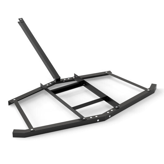 66" Wide Driveway Drag Tow Behind Landscape Leveling Rake with Reinforced Bars-Black