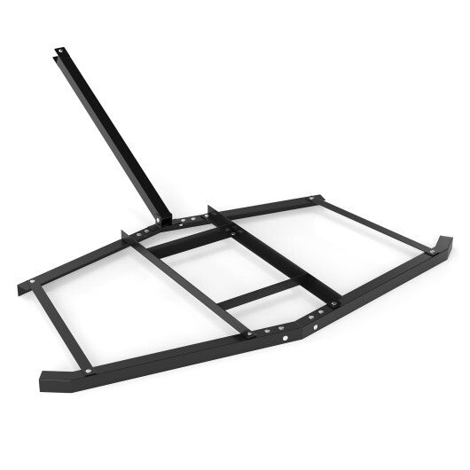 74 inch Wide Driveway Drag Tow Behind Landscape Leveling Rake with Reinforced Bars-Black W2B
