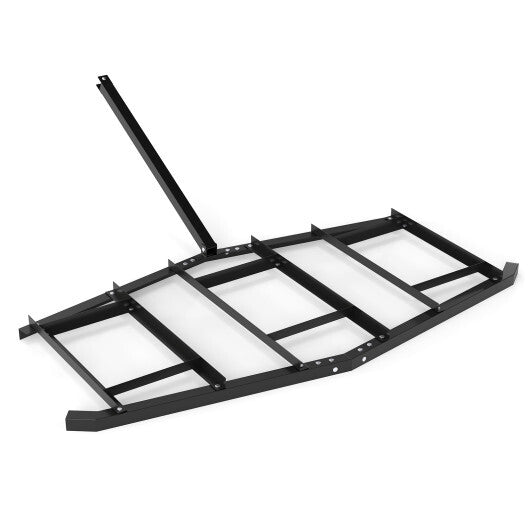84 inch Wide Driveway Drag Tow Behind Landscape Leveling Rake with Reinforced Bars-Black W2B